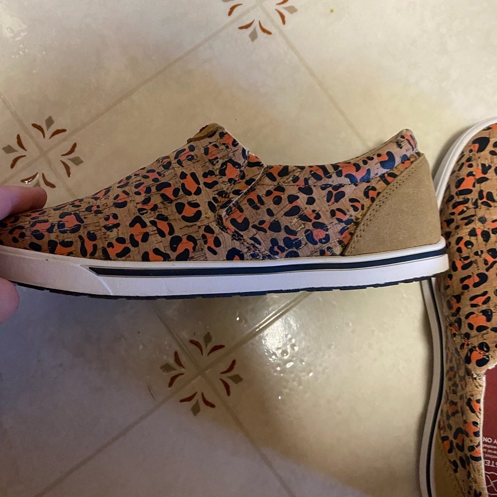 Twisted X Leopard Print Slip-On Sneakers with Pink Accents